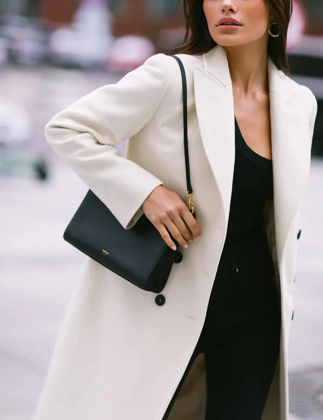 IDEALSANXUN Womens Long Wool Coats Fall Winter Notch Lapel Double Breasted Trench Coat Wool Jackets