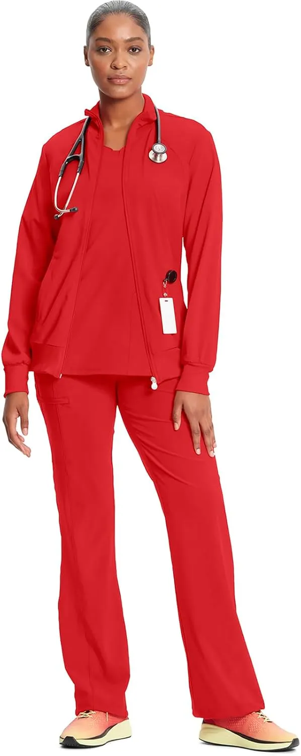 Infinity by Cherokee Zip Front Scrub Jackets for Women, 4-Way Stretch Fabric, 2391A