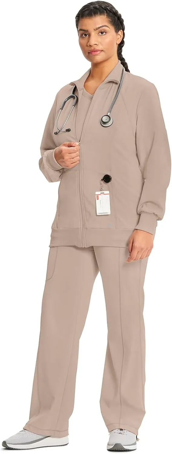 Infinity by Cherokee Zip Front Scrub Jackets for Women, 4-Way Stretch Fabric, 2391A