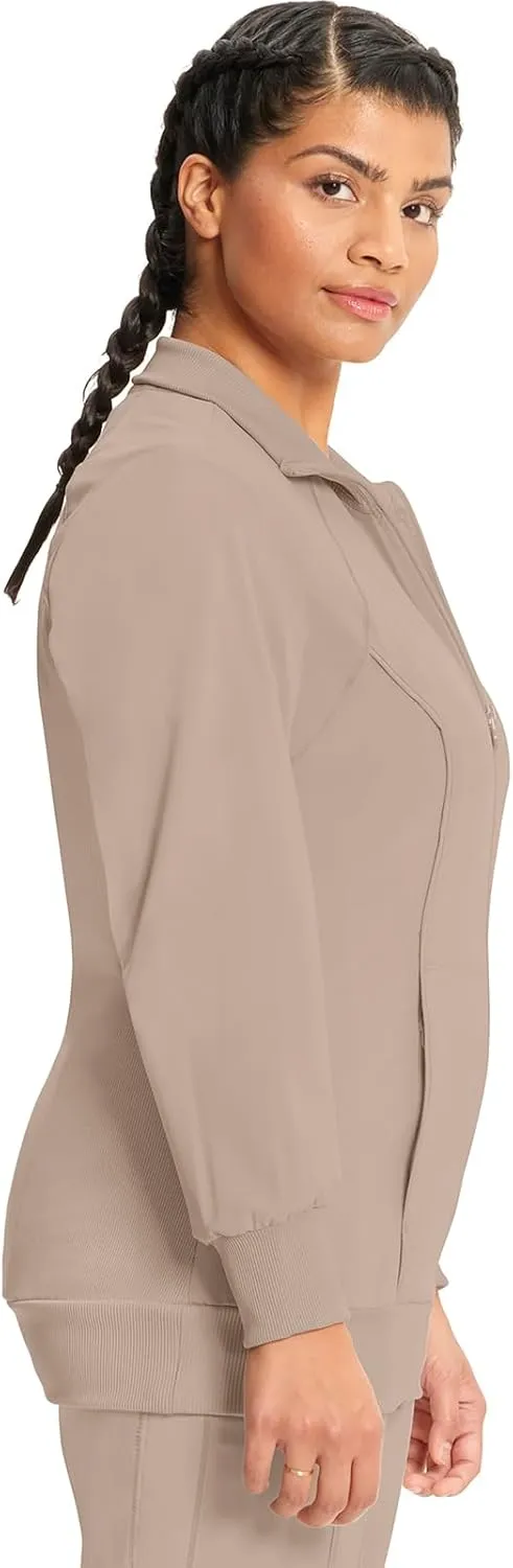 Infinity by Cherokee Zip Front Scrub Jackets for Women, 4-Way Stretch Fabric, 2391A