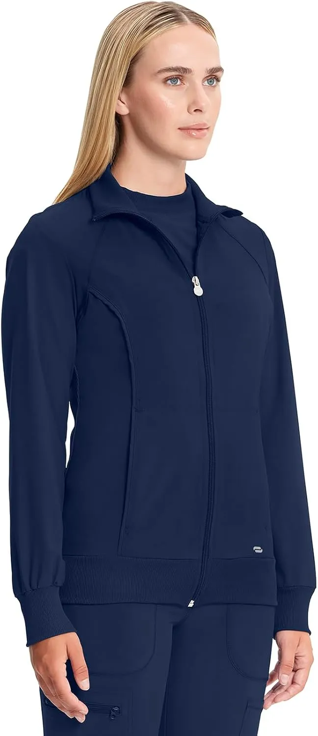 Infinity Cherokee Zip Front Scrub Nurse Jackets for Women, 4-Way Stretch Fabric 2391A