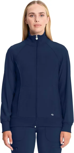 Infinity Cherokee Zip Front Scrub Nurse Jackets for Women, 4-Way Stretch Fabric 2391A