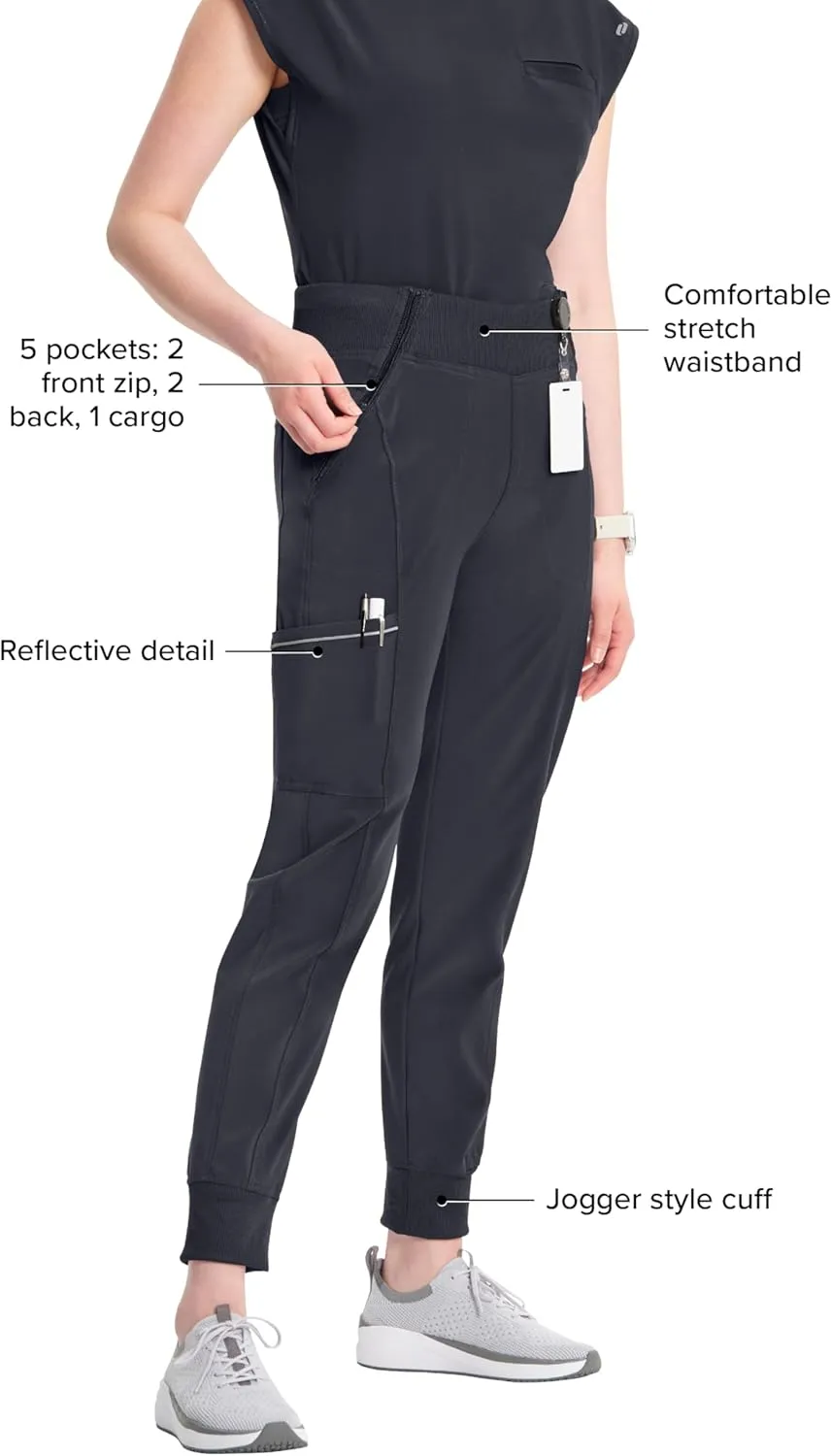 Infinity Women's Scrub Jogger Pants Mid Rise Bottoms with 5 Pockets, Moisture Wicking & 360 Stretch Fabric - CK110A