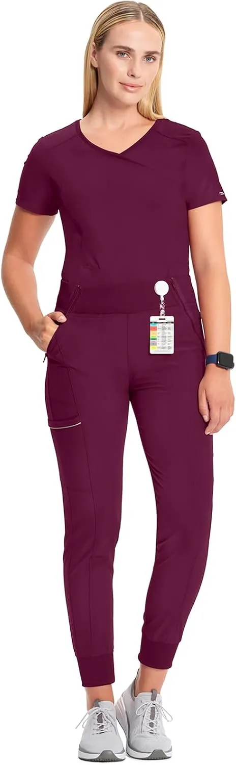 Infinity Women's Scrub Jogger Pants Mid Rise Bottoms with 5 Pockets, Moisture Wicking & 360 Stretch Fabric - CK110A
