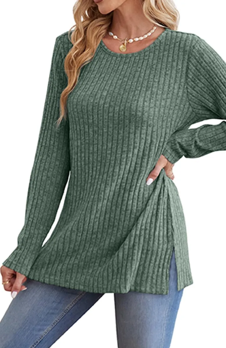 Jescakoo Womans Sweaters Long Sleeve Tunic Tops to Wear with Leggings Grey S
