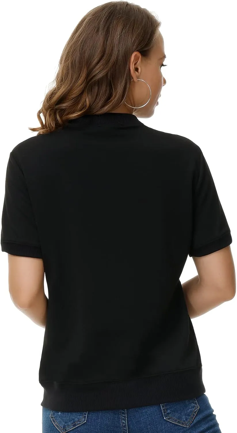 KANCY KOLE Womens Short Sleeve Jackets Casual Zip Up Sweatshirt Jackets with Pockets Summer Lightweight Coat Tops