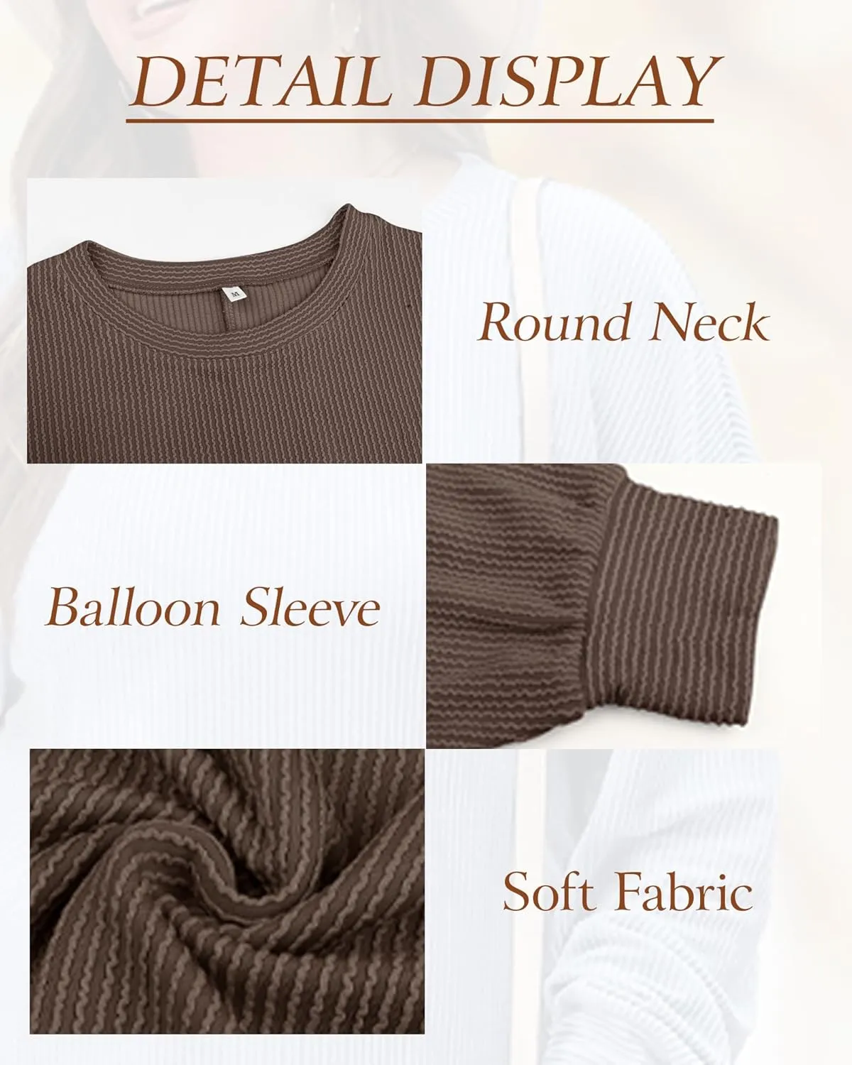 KARALIN Womens Ribbed Oversized Pullover Long Sleeves Crew Neck Y2K Fall Winter Shirts Tunic Tops
