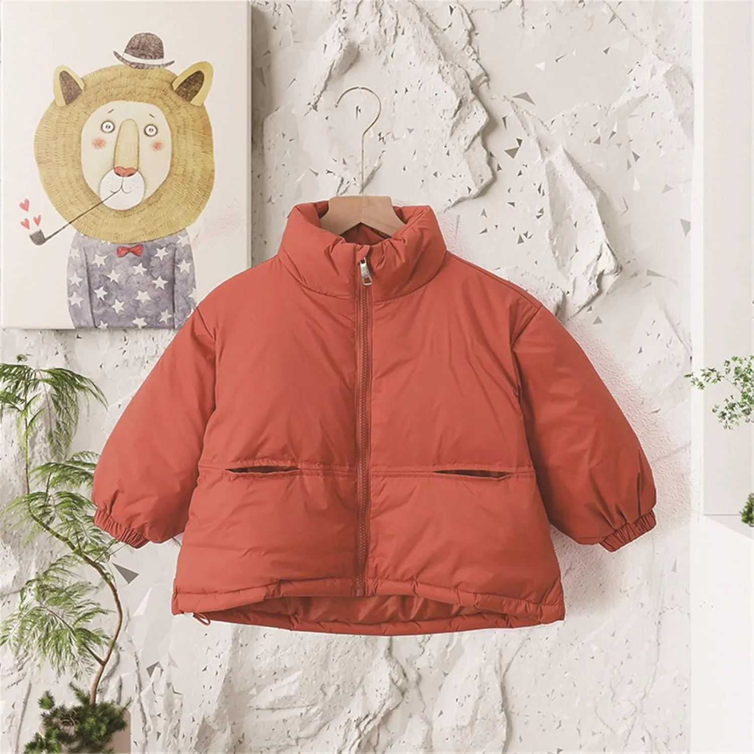 Kids Toddler Baby Girls Boys Winter Warm Thick Solid Cotton Long Sleeve Padded Jacket Coat Winter Coats for Teenage