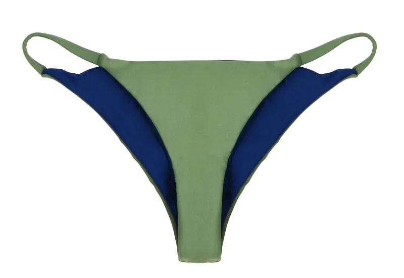 Layla Reversible Cheeky Bikini Bottom (Moss/Navy)