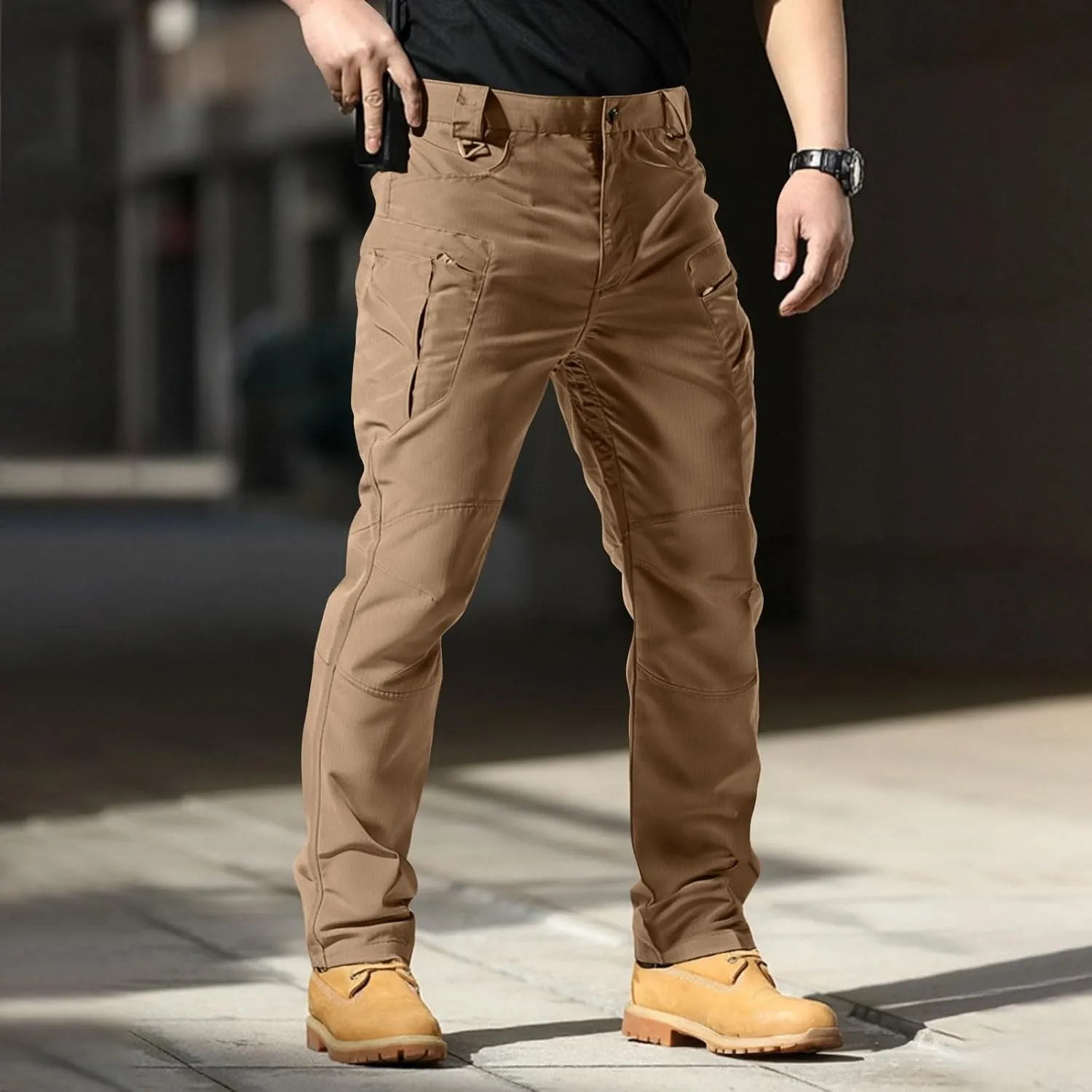lcyhony Camo Cargo Pants for Men Relaxed fit Water Resistant Tactical Pants Stretch Ripstop Hunting Hiking Pant Multi Pockets