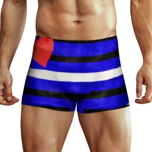 Leather Gay Pride Flag Men's Boxer Briefs - Comfort Moisture-Wicking Mens Underwear Trunks S