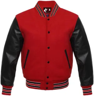 Letterman Baseball Varsity Jackets Warm Jacket Genuine Leather Sleeves Multi wool colors