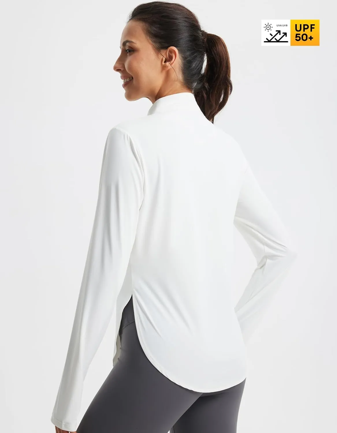 Libin Women's Athletic Running Shirt Long Sleeve Quarter Zip Pullover Moisture Wicking Quick Dry Workout Gym Shirts