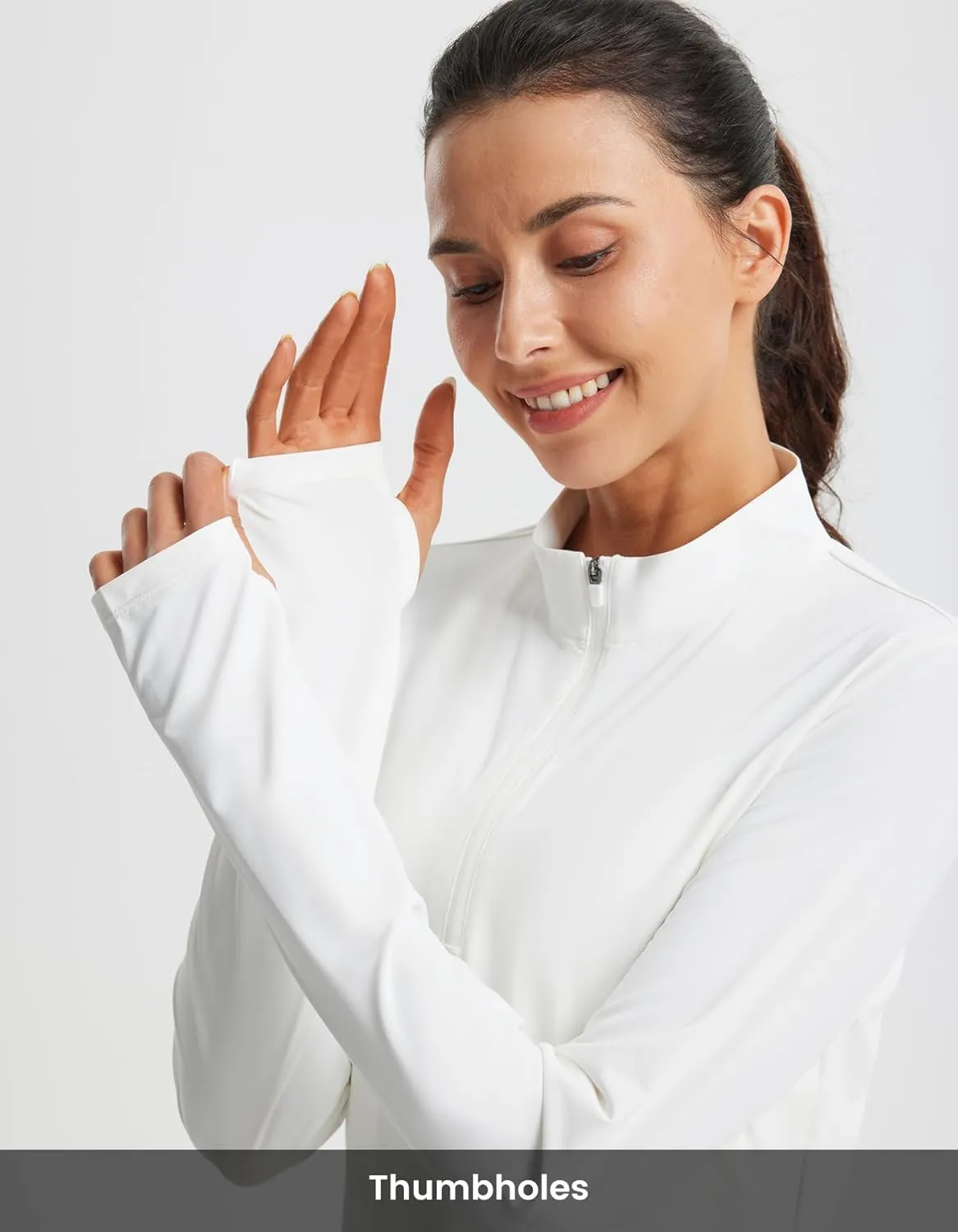 Libin Women's Athletic Running Shirt Long Sleeve Quarter Zip Pullover Moisture Wicking Quick Dry Workout Gym Shirts