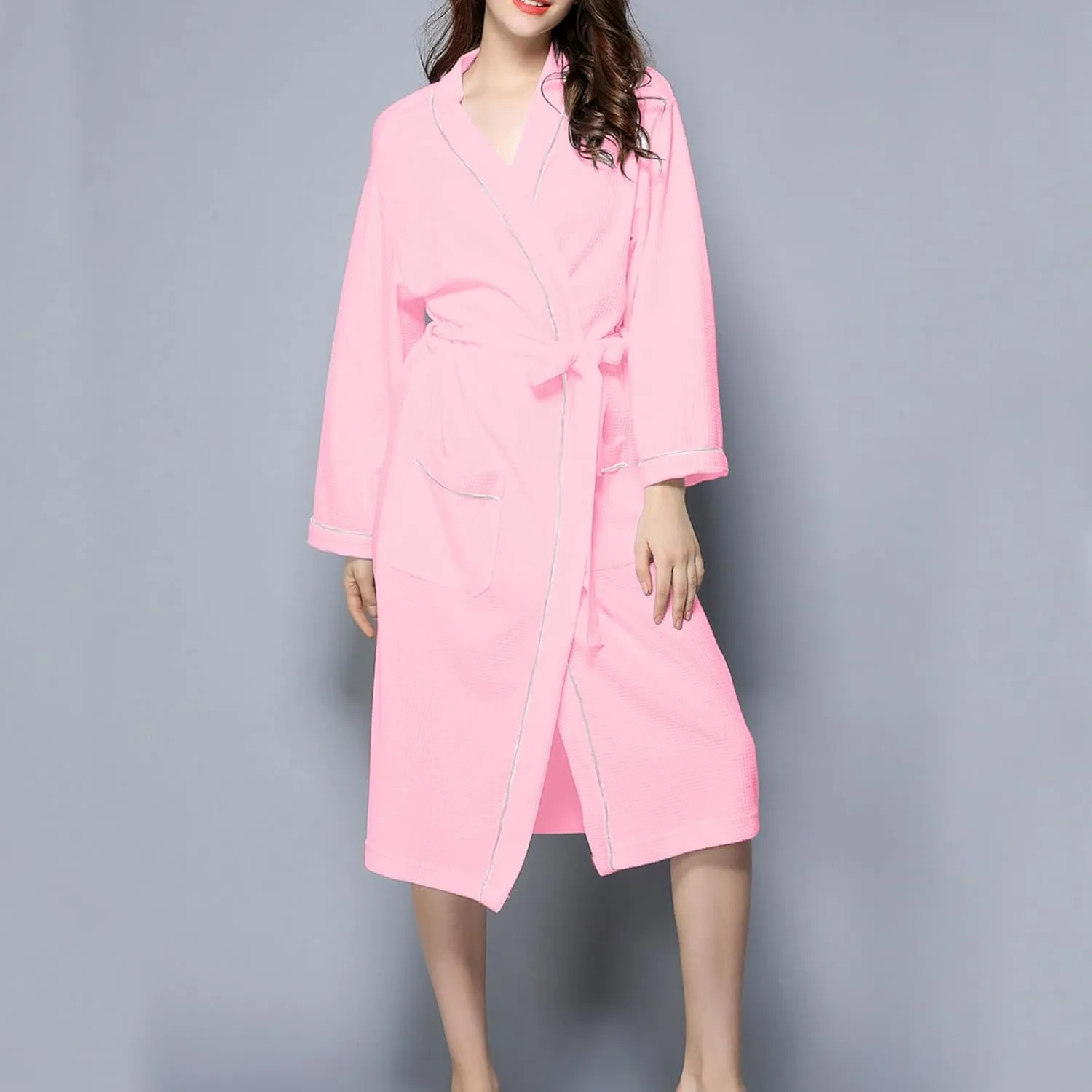 Lightweight Full-Length Robes For Women Waffle Kimono Bathrobe Spa & Bath Robes for Womens - Soft, Quick Dry