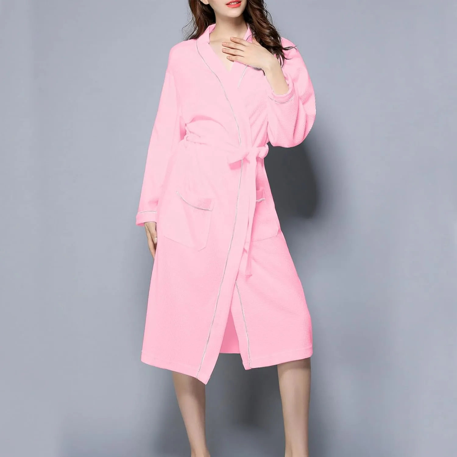 Lightweight Full-Length Robes For Women Waffle Kimono Bathrobe Spa & Bath Robes for Womens - Soft, Quick Dry