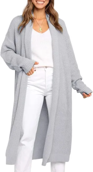 LILLUSORY Long Cardigan Sweaters for Women Fall Trendy Oversized Open Front Winter Coat
