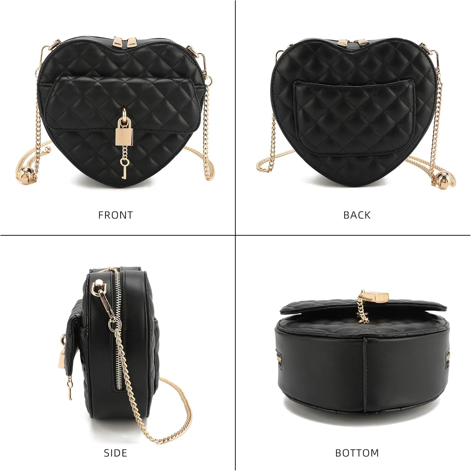 lola mae Heart Shape Satchel Crossbody Purse for women Zip Around Shoulder Bag
