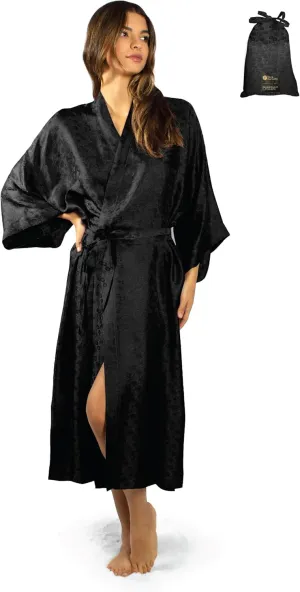 Luxury Artisan Silk Robes For Women, Washable Natural Mulberry Silk, Jacquard