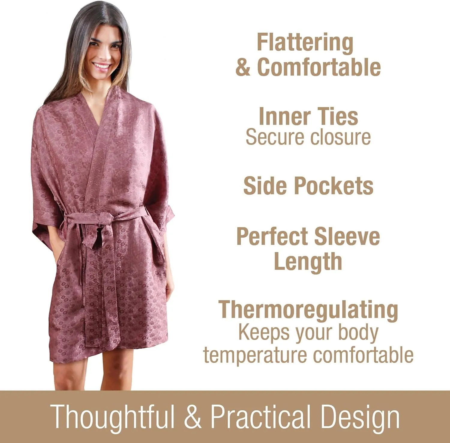 Luxury Artisan Silk Robes For Women, Washable Pure Silk Kimono Robes Jacquard