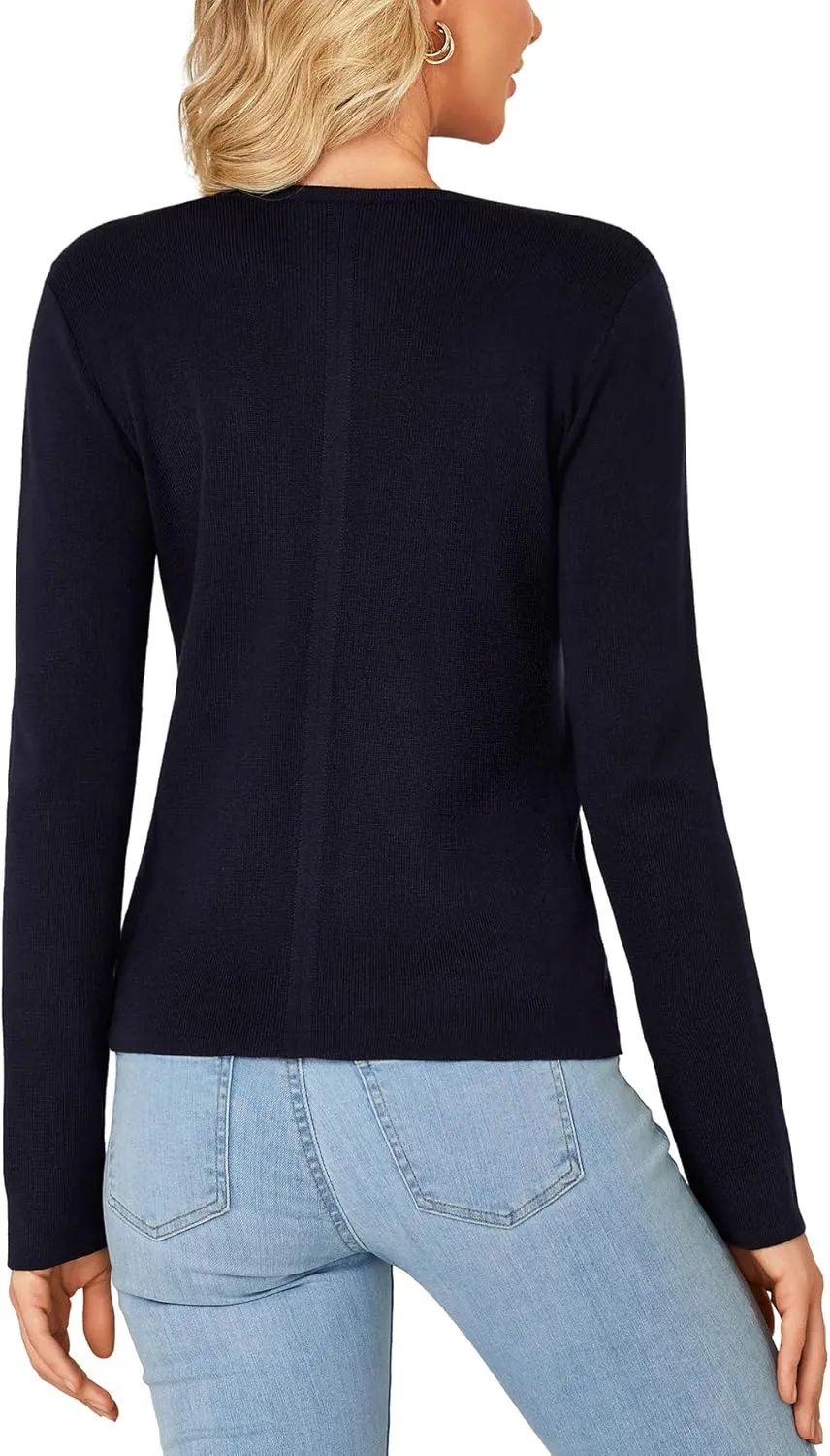 LYANER Women's 2024 Fall Sweaters V Neck Long Sleeve Slim Fit Pullover Knitted Tops