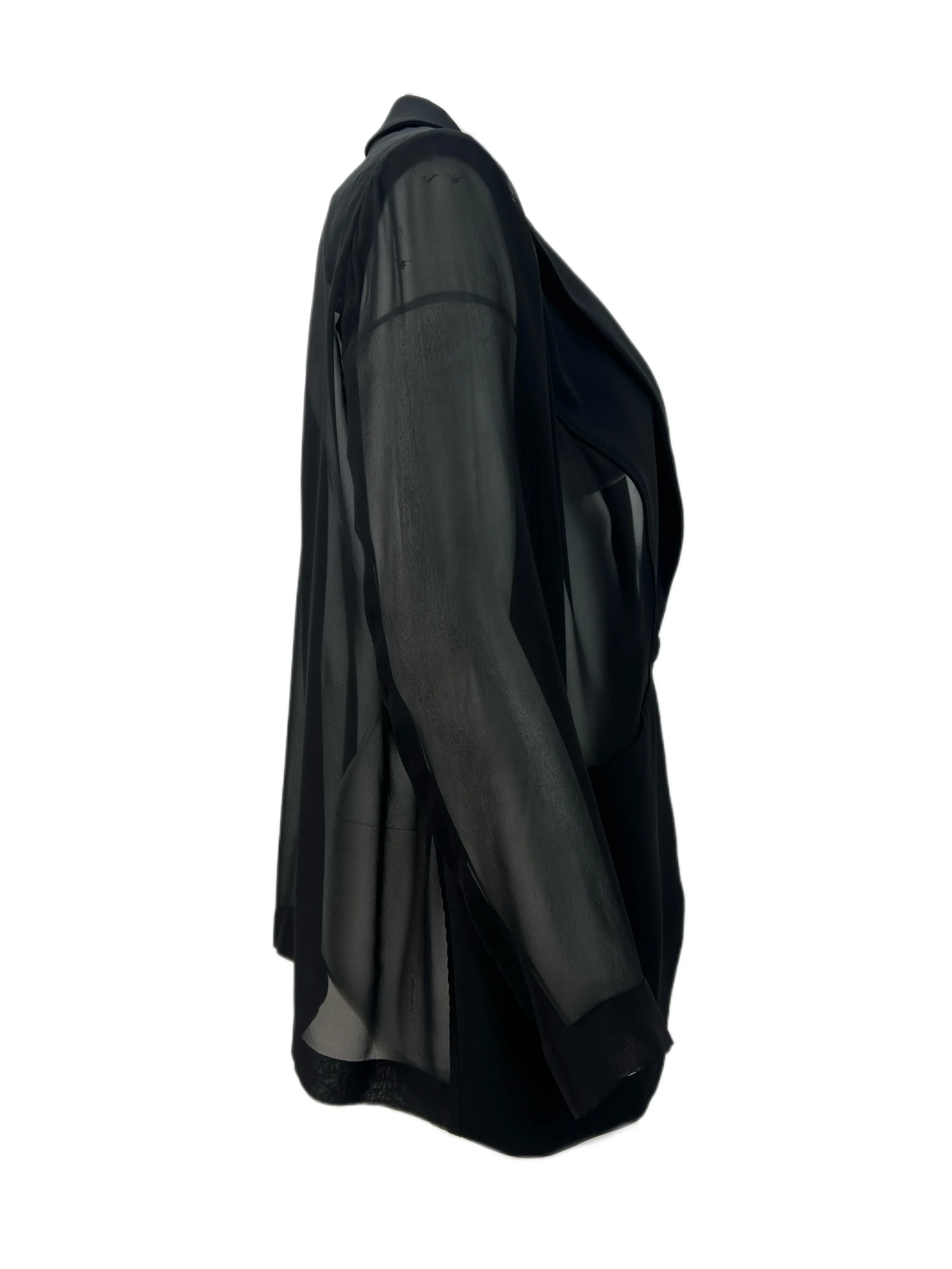 Marina Rinaldi Women's Black Canarie One Button Sheer Blazer NWT