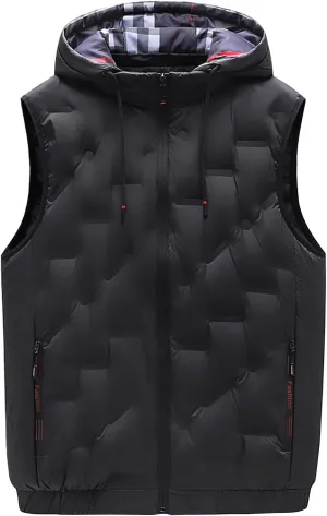 MEILONGER Mens Down Vest Winter Casual Thick Warm Outdoor Sleeveless Puffer Jacket for Hiking Travel Running