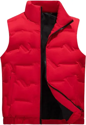 MEILONGER Mens Down Vest Winter Casual Thick Warm Outdoor Sleeveless Puffer Jacket for Hiking Travel Running
