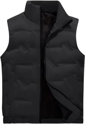MEILONGER Mens Down Vest Winter Casual Thick Warm Outdoor Sleeveless Puffer Jacket for Hiking Travel Running
