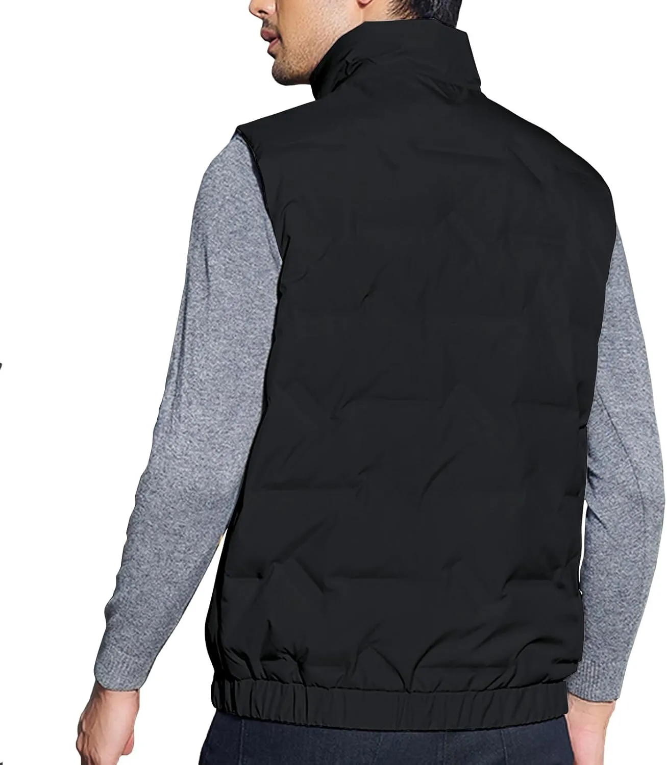 MEILONGER Mens Down Vest Winter Casual Thick Warm Outdoor Sleeveless Puffer Jacket for Hiking Travel Running