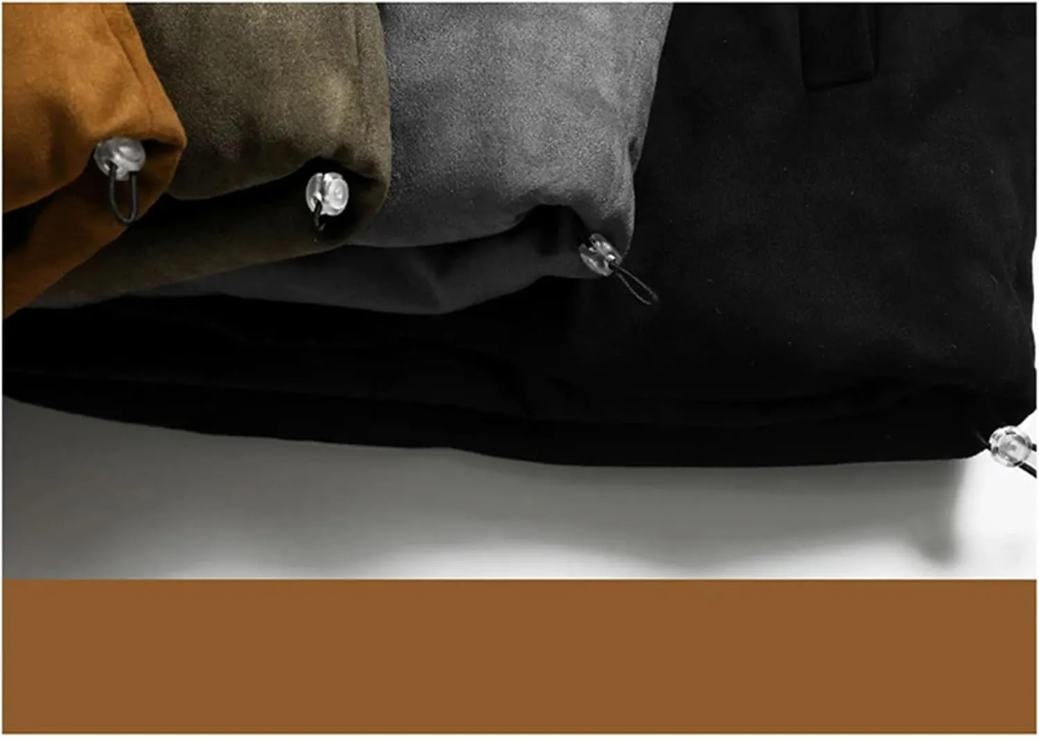 Men Outdoor Hooded Zipper Cotton-Padded Classic Thicken Oversized Suede Parka Coat