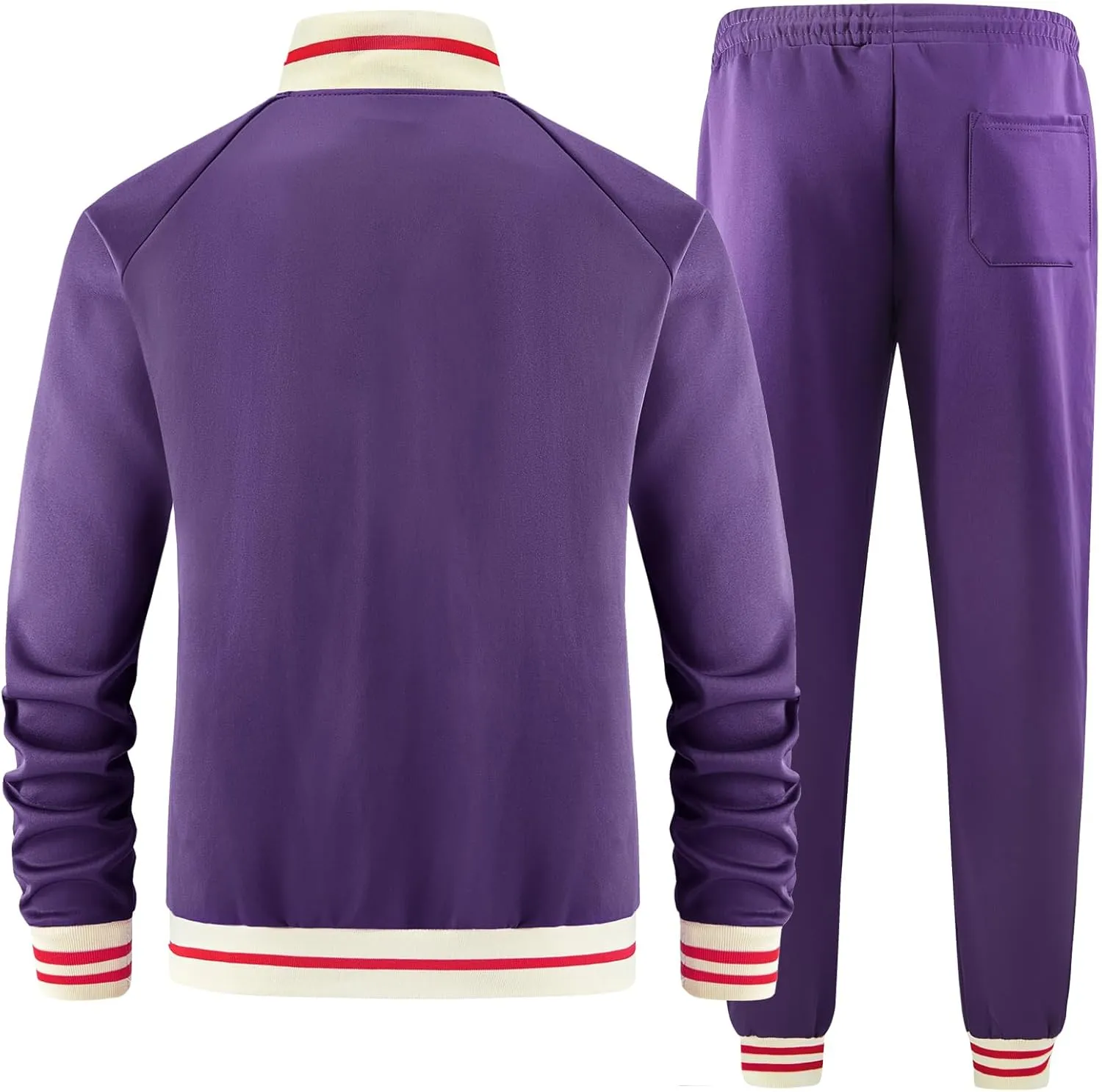 Men Track Suits Sets Long Sleeve Full-zip Sweatsuit Active Jackets and Pants 2 Piece Outfits