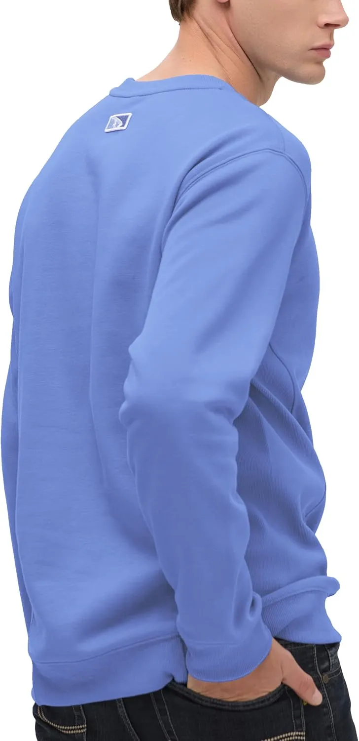 Mens Athletic Fleece Crewneck Sweatshirt Cotton-Blend Long Sleeve Casual Pullover Loose Fit Workout Sweat Shirts