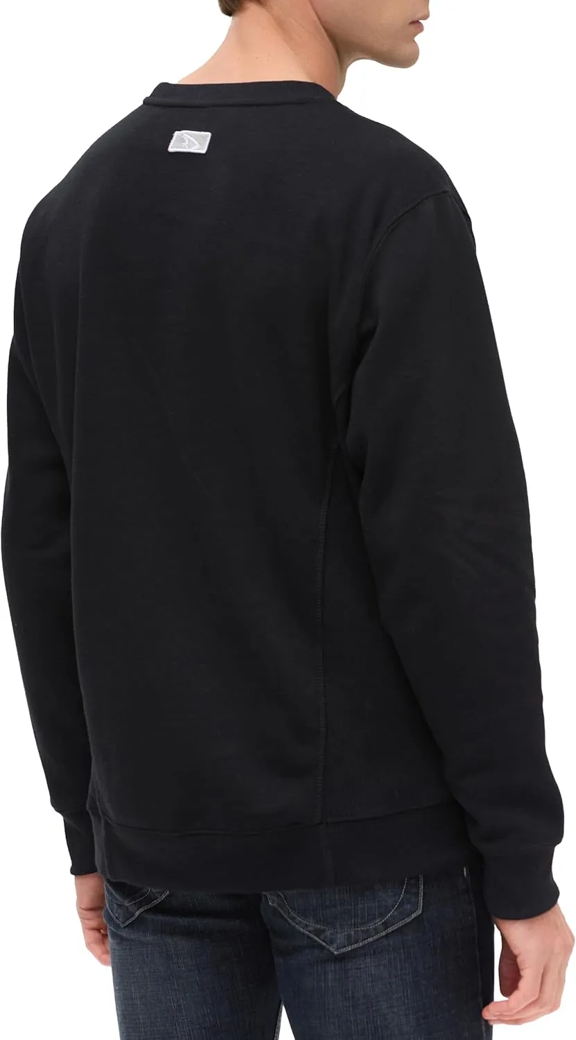 Mens Athletic Fleece Crewneck Sweatshirt Cotton-Blend Long Sleeve Casual Pullover Loose Fit Workout Sweat Shirts