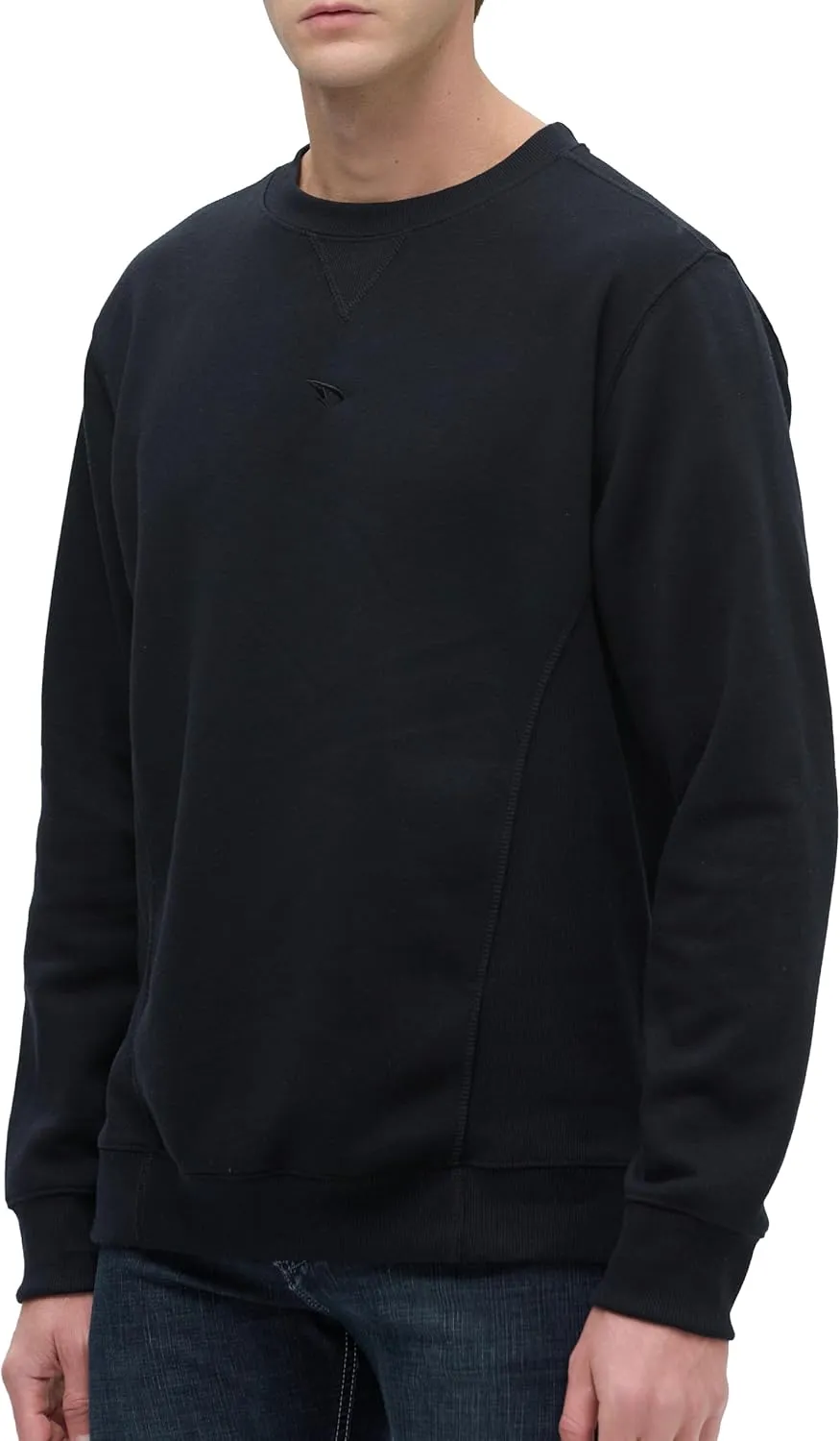 Mens Athletic Fleece Crewneck Sweatshirt Cotton-Blend Long Sleeve Casual Pullover Loose Fit Workout Sweat Shirts