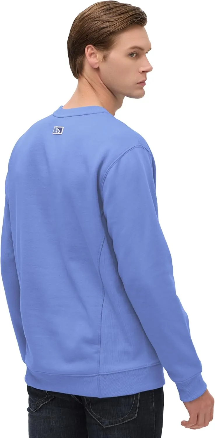 Mens Athletic Fleece Crewneck Sweatshirt Cotton-Blend Long Sleeve Casual Pullover Loose Fit Workout Sweat Shirts