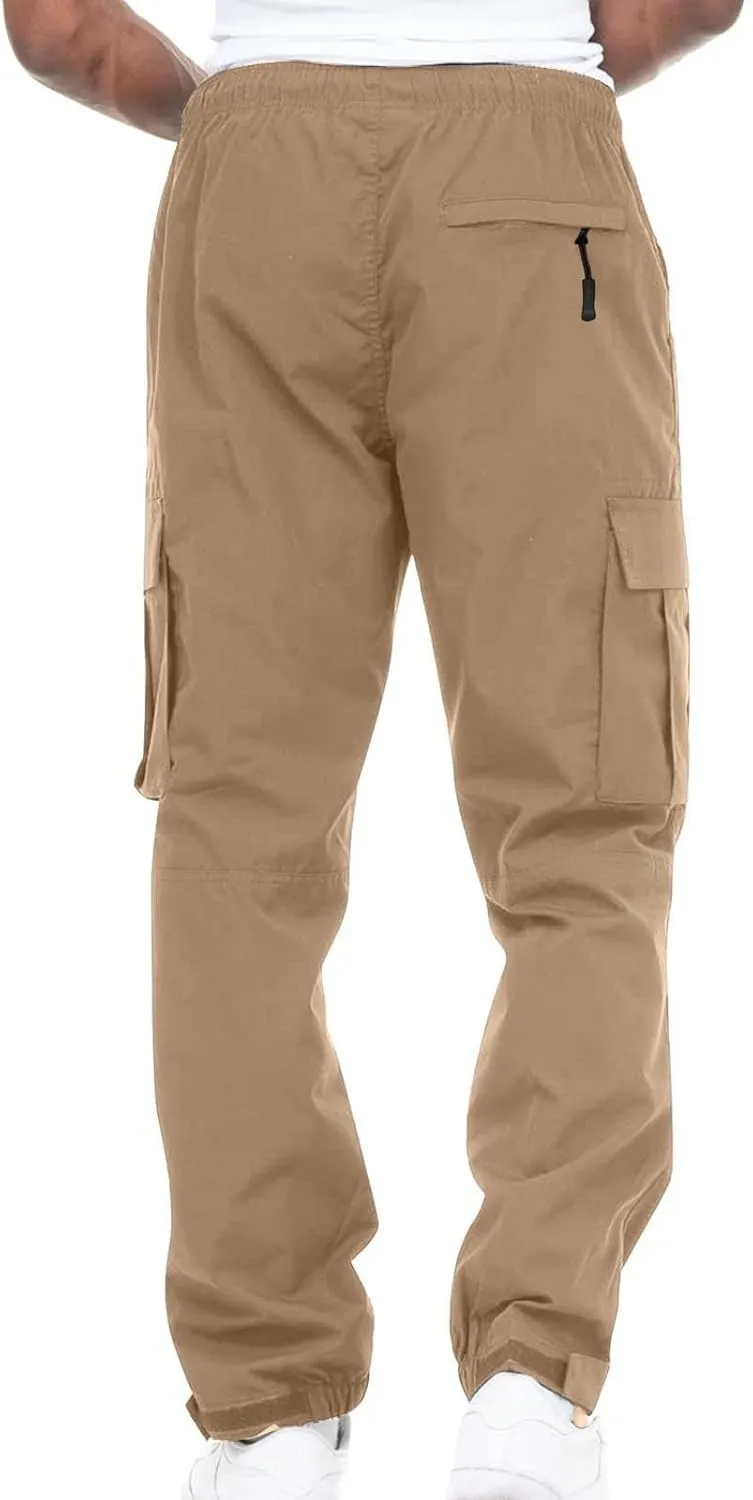 Men's Baggy Cargo Pants Trendy Casual Parachute Pant Loose Fit Harem Sweatpants Joggers with Pockets for Streetwear