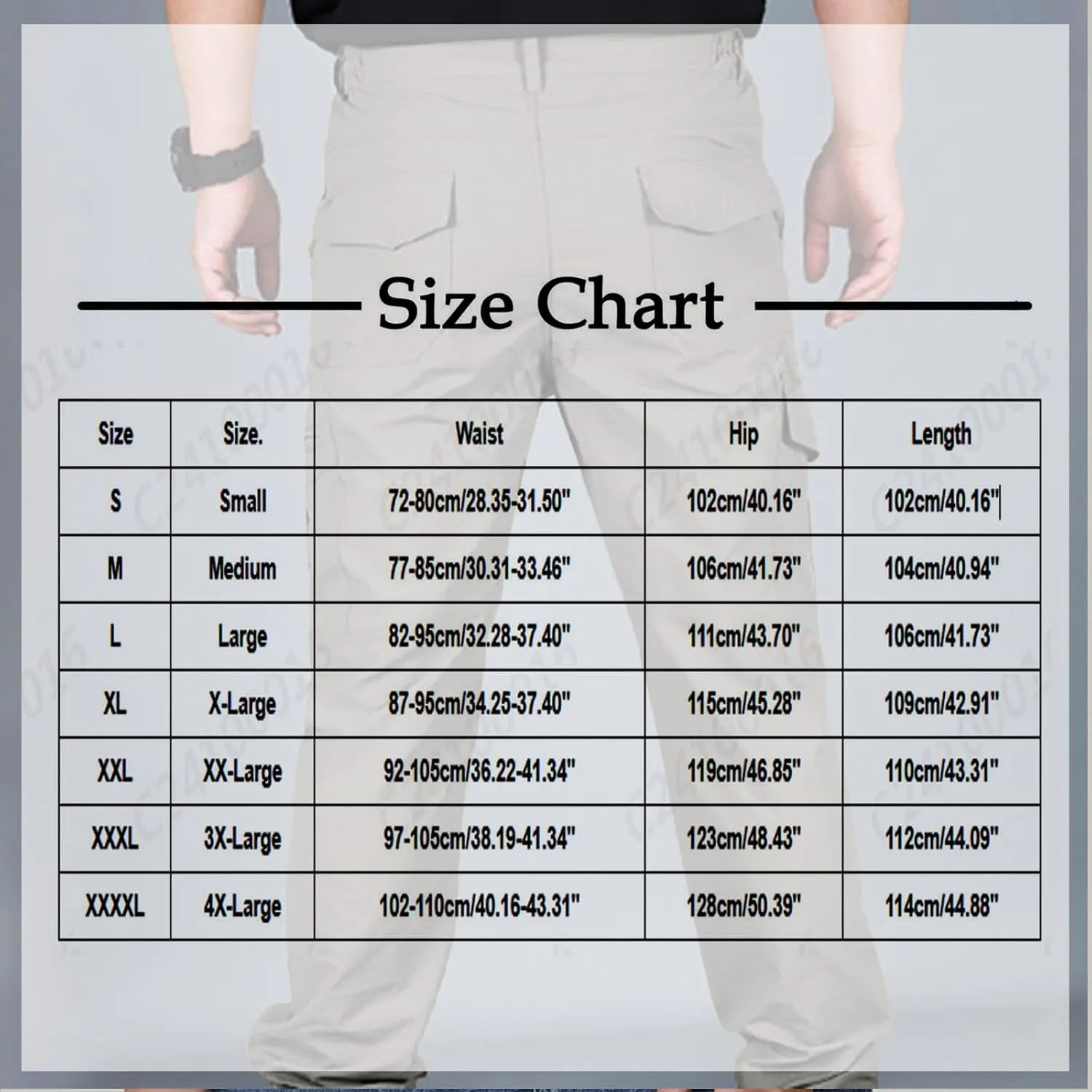 Mens Big and Tall Cargo Pants Quick Dry Water Resistant Hiking Pants with Multi-Pocket Elastic Waisted Trousers