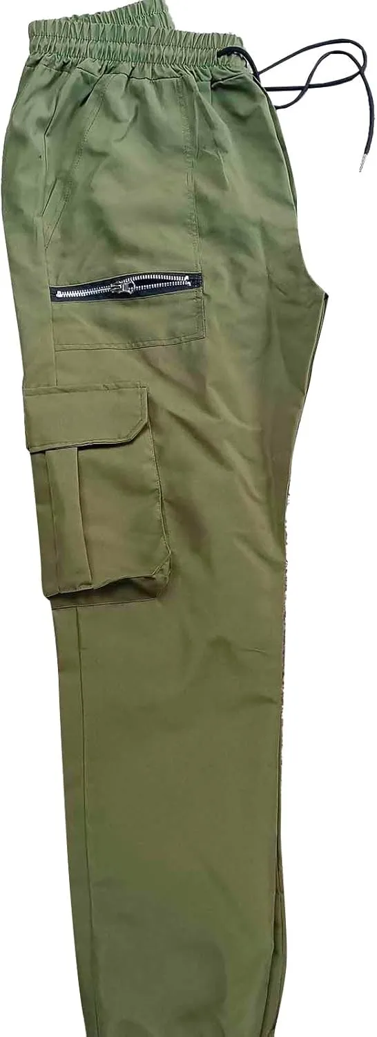 Men's Cargo Jogger Pants Ripstop Lightweight Casual Sweatpants for Athletic Fishing Travel Work Trousers Zip Pockets
