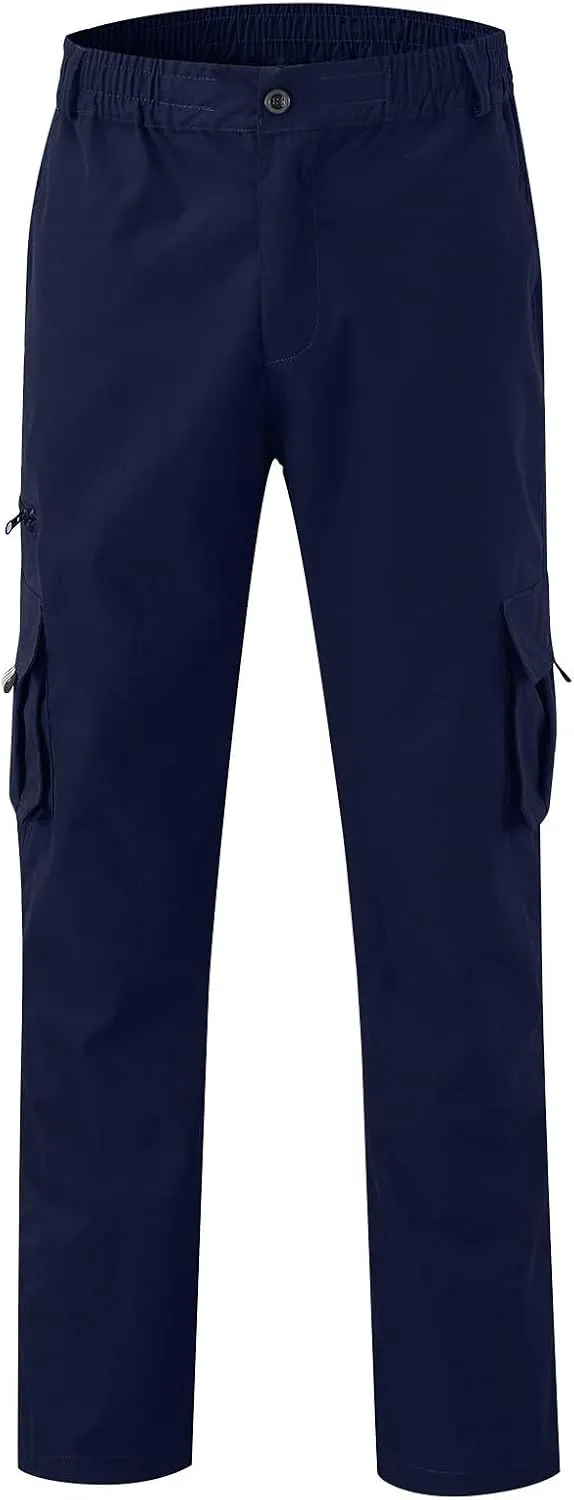 Mens Cargo Pants Baggy Elastic Waist Straight Leg Outdoor Hiking Pants for Men Athletic Joggers Sweatpants with Pocket