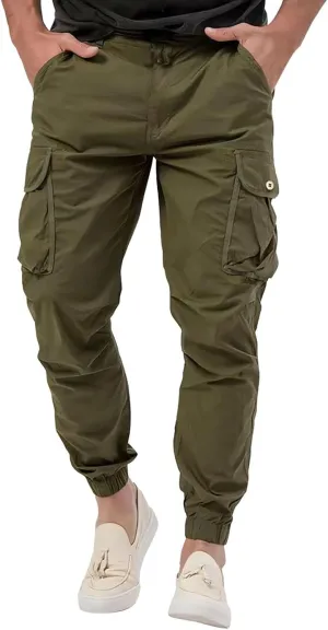 Mens Cargo Pants Casual Loose Fit Joggers Multi Pockets Outdoor Hiking Work Sweatpants