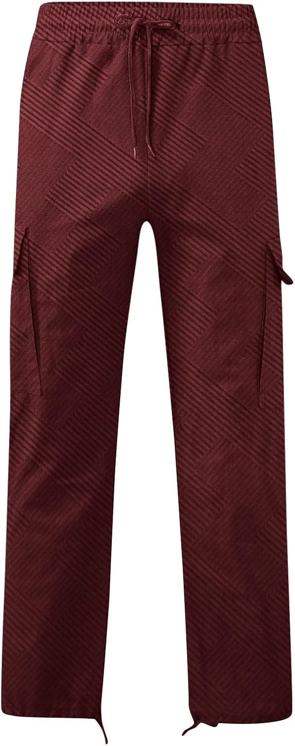 Men's Cargo Pants Lightweight Relaxed Fit Outdoor Sweatpants Hiking Joggers Classic Fit Multi Pockets Fashion Trousers