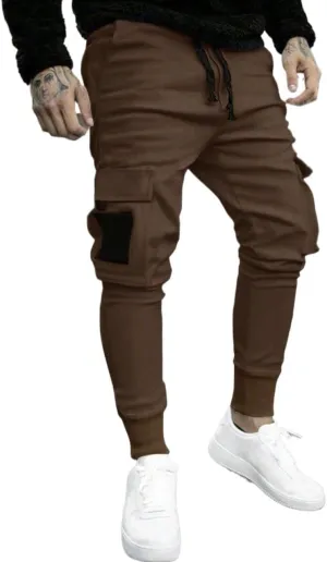 Mens Cargo Pants Relaxed fit Loose Colorblock Cargo Pants