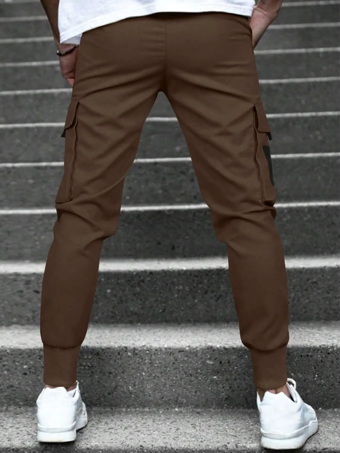 Mens Cargo Pants Relaxed fit Loose Colorblock Cargo Pants