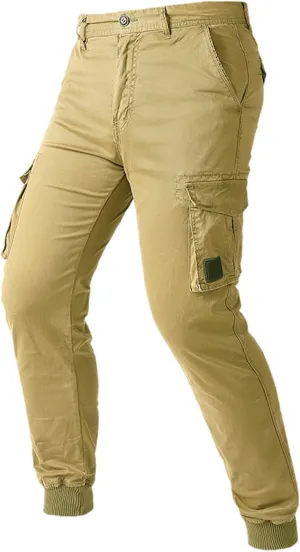 Mens Casual Cargo Pants Tactical Lightweight Sweatpants Fashion Stretch Waist Overalls Workout Slim Fit Trousers