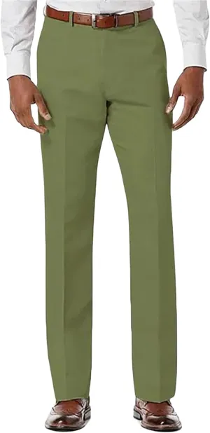 Men's Casual Straight-Fit Pants, Lightweight Wrinkle Free Dress Pants Stretch Flat Front Summer Spring Dress Slacks