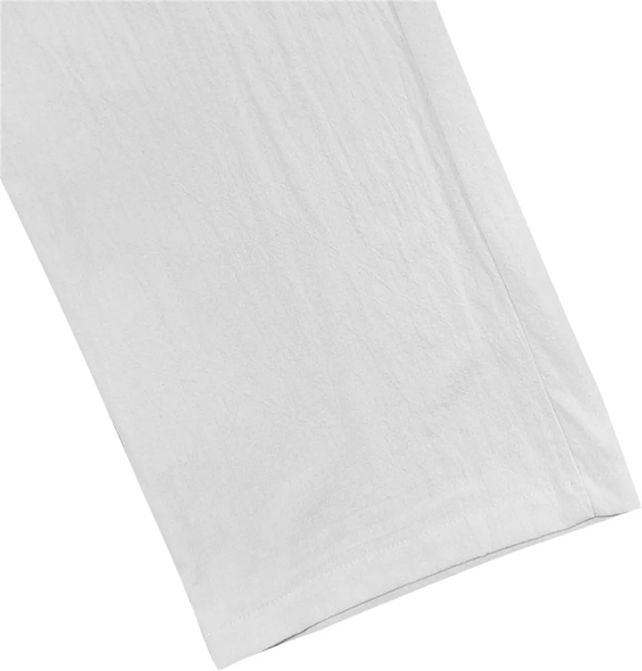 Men's Cotton Linen Pants Elastic Drawstring Waist Summer Beach Pants Casual Loose Lightweight Pant Soft Baggy Trousers