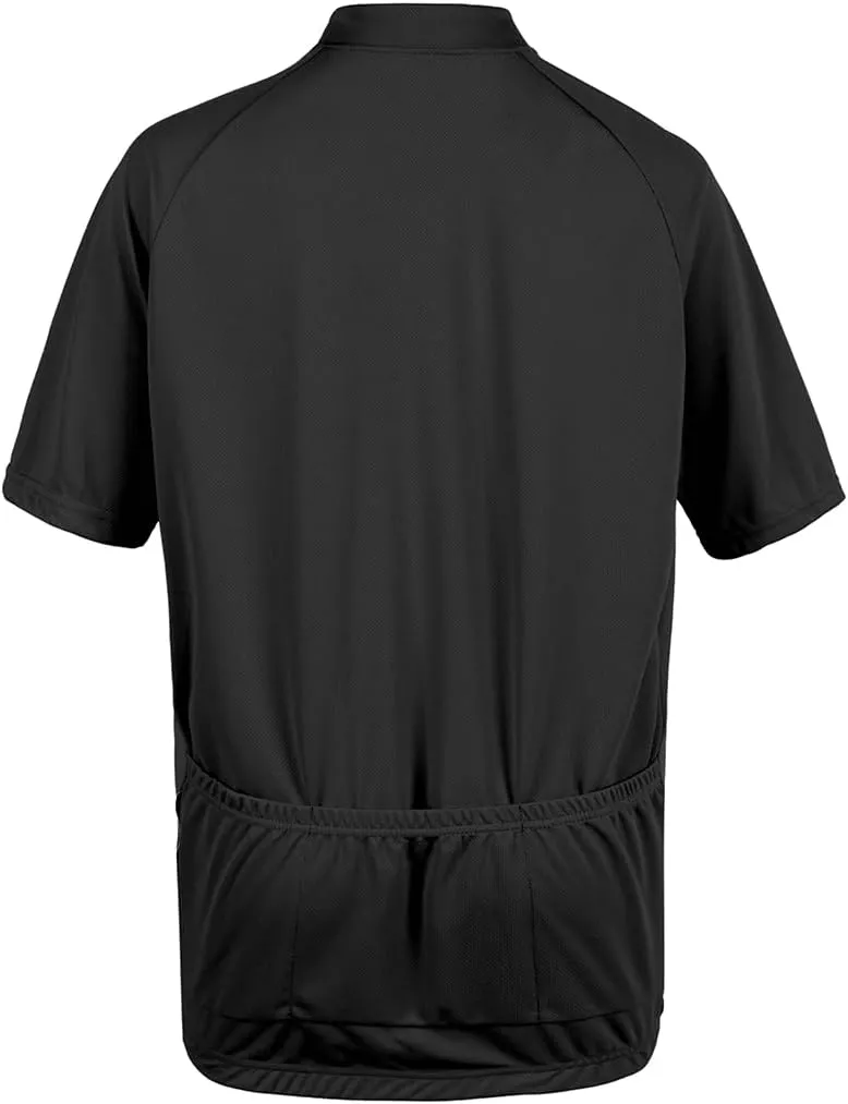 Men's Cycling Jersey Zip Short Sleeve Moisture Wicking Breathable 3 Large Back Pocket Quick-Drying Cycling Shirt