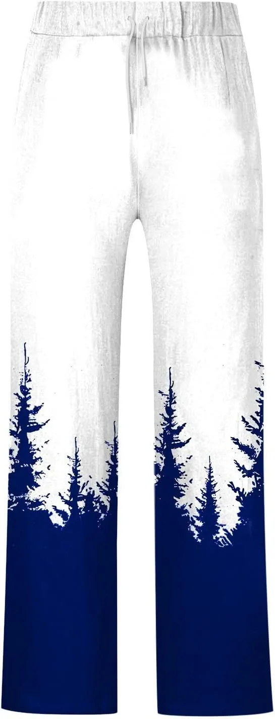 Men's Fashion Stretch Dress Pants Loose Fit Ugly Christmas Pants Comfortable Workout Sports Pants Casual Golf Pants