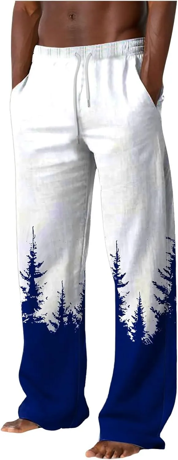 Men's Fashion Stretch Dress Pants Loose Fit Ugly Christmas Pants Comfortable Workout Sports Pants Casual Golf Pants